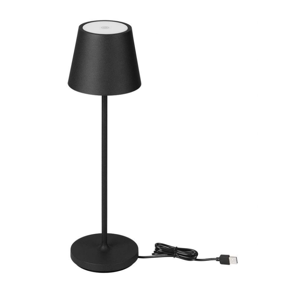 V-TAC VT-7562 Lampe de Table LED Blanc 2W Aluminium USB Rechargeable avec  Tactile Dimmable IP54 3000K sku 7689