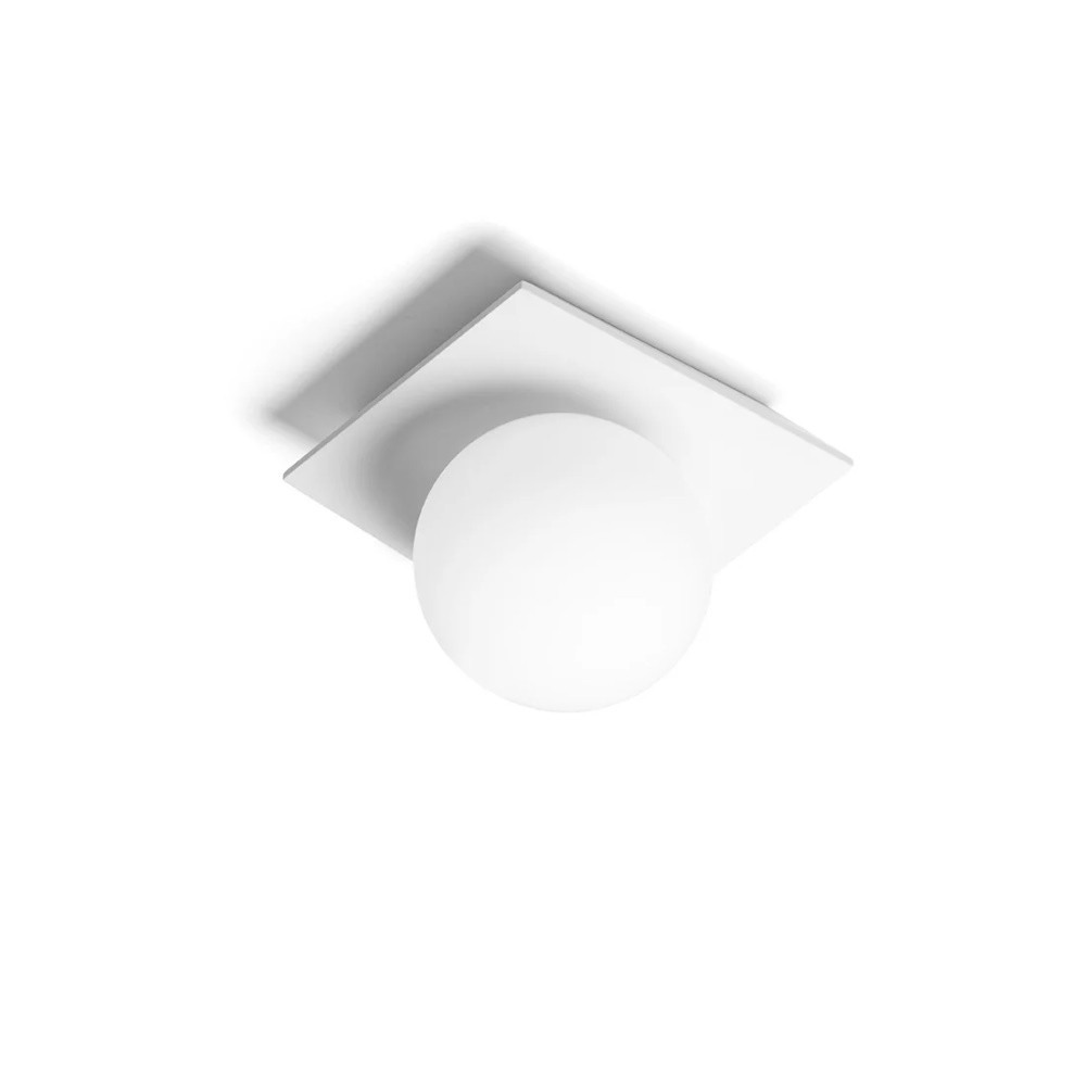 Plafoniera moderna cicladi in gesso bianco vernicabile attacco gx53 led sforzin illuminazione