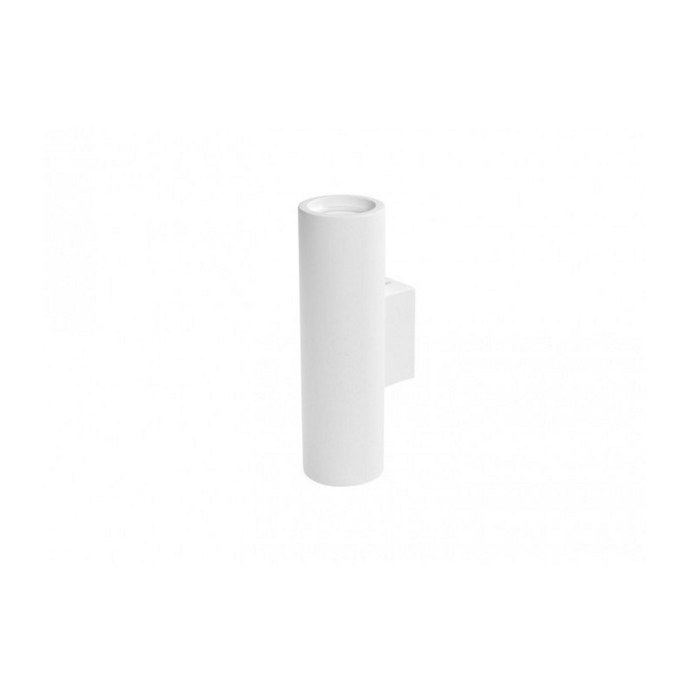 Lampada applique in gesso ceramico forma cilindrica 2 x gu10 24,5x10x7,5cm